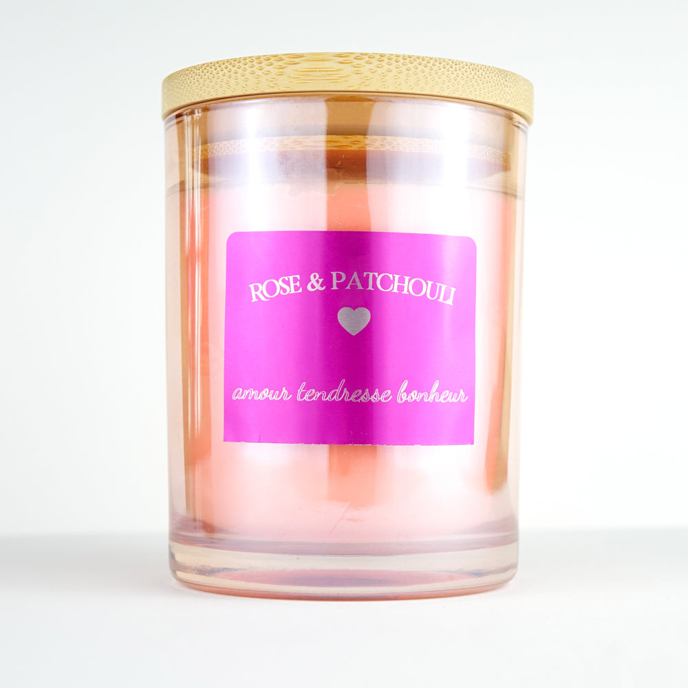 Amour Tendresse Bonheur - Rose & Patchouli - Bougie Avec Message
