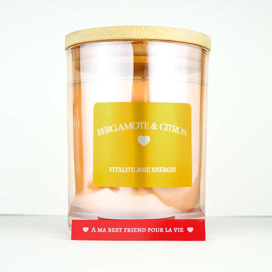 Vitalité Joie Énergie - Bougie Avec Message Bergamote & Citron