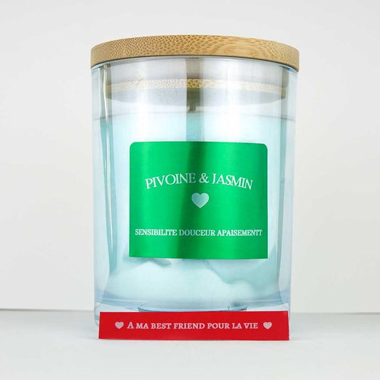 Sensibilité Douceur Apaisement - Pivoine & Jasmin - Bougie avec Message