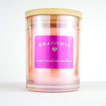 Amour Tendresse Bonheur -  Rose & Patchouli - Bougie Avec Message